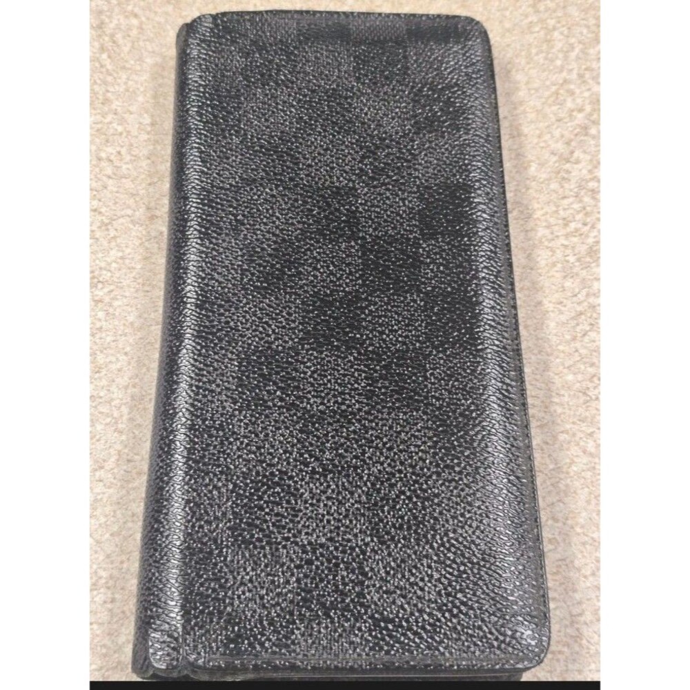 Louis Vuitton Brazza Wallet Damier Graphite Canvas Authentic